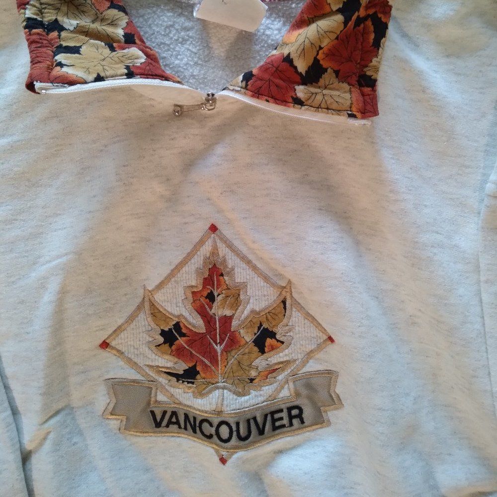 Vintage Vancouver Maple Leaf 1/4 Zip Sweatshirt